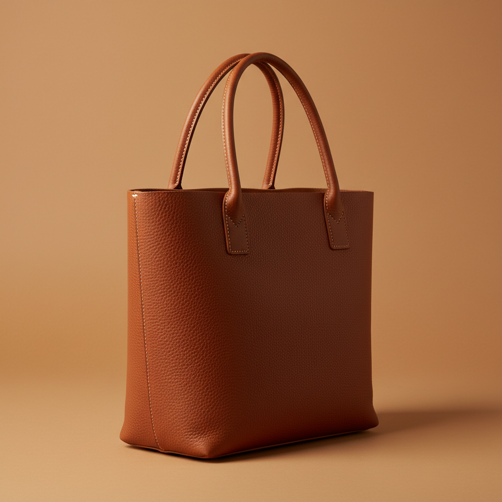 Cabas Cuir Grainé Cognac